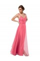 Watermelon Spaghetti Straps Sleeveless V-Back A-Line Bridesmaid Dress Townsville