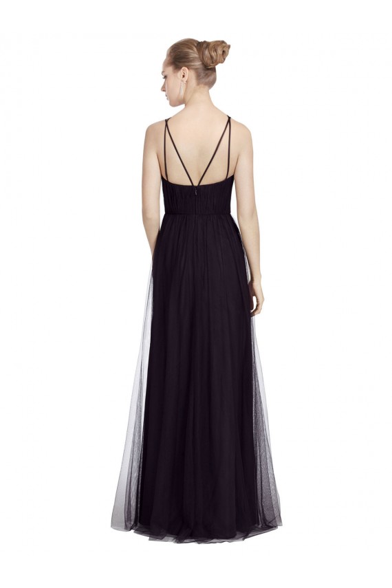 Black High Neck Sleeveless A-Line Bridesmaid Gown Townsville