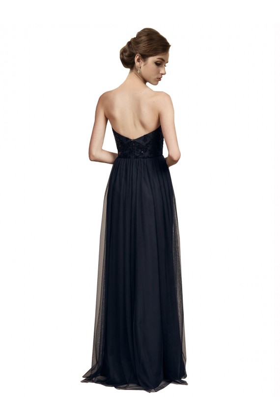 Black Strapless Sleeveless A-Line Bridesmaid Gown Townsville