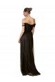 Black Off the Shoulder Sleeveless A-Line Bridesmaid Dress Townsville