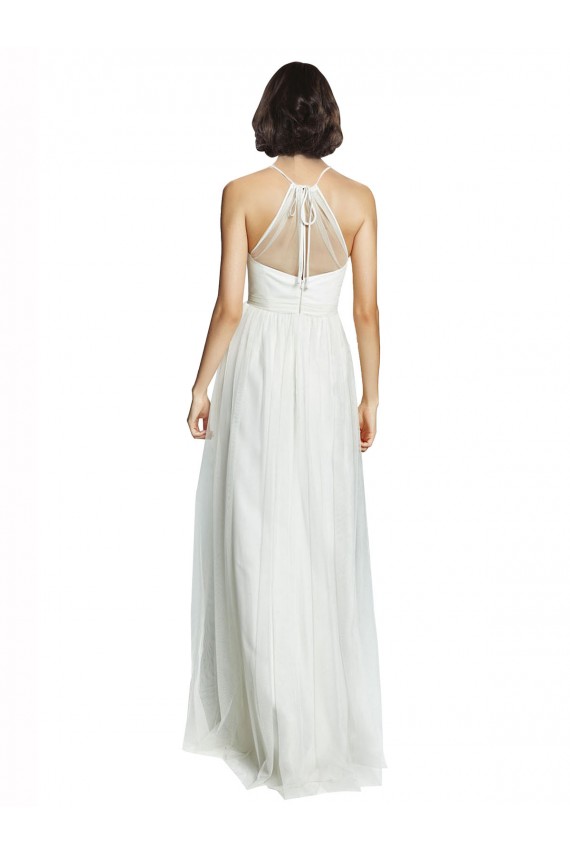 White High Neck Sleeveless A-Line Bridesmaid Dress Townsville