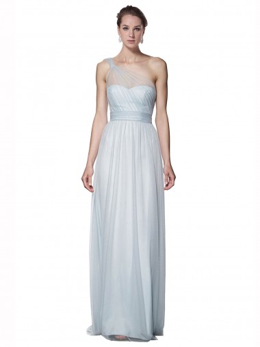 Mist One Shoulder Sleeveless A-Line Bridesmaid Dress Townsville