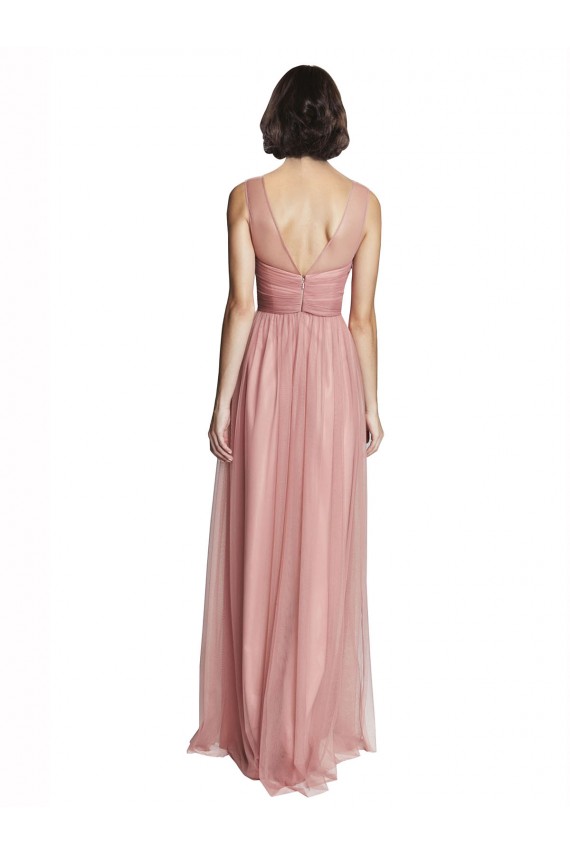 Rose Pink V-Neck Sleeveless A-Line Bridesmaid Dress Townsville