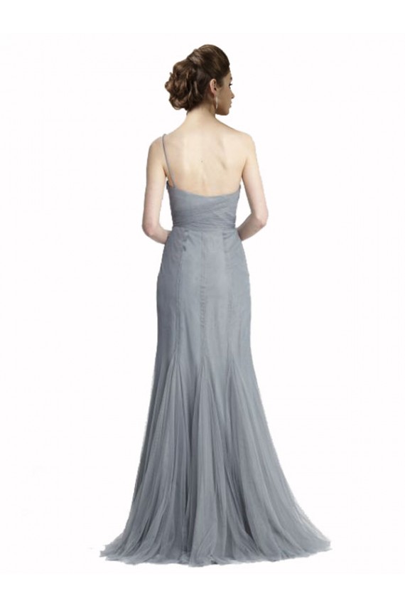 Slate Grey One Shoulder Sleeveless Mermaid Bridesmaid Dress Townsville