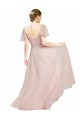 Pink V-Neck Flutter Sleeves A-Line Formal Dress / Bridesmaid Dress Townsville