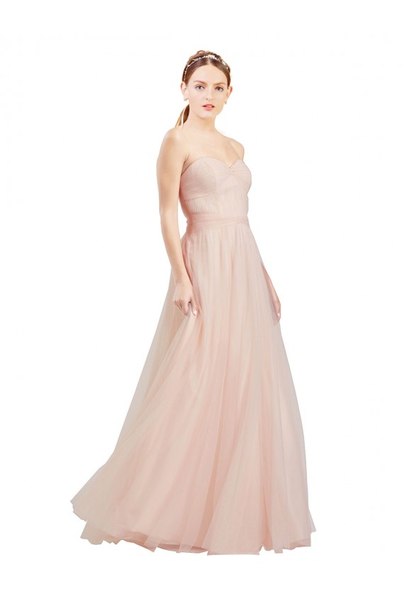 Pink Strapless Sleeveless Open Back A-Line Semi Formal Dress / Bridesmaid Dress Townsville