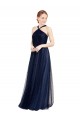Navy Blue Halter Neck Sleeveless A-Line Bridesmaid Dress / Evening Dress Townsville