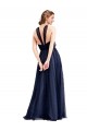 Navy Blue Halter Neck Sleeveless A-Line Bridesmaid Dress / Evening Dress Townsville