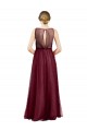 Burgundy Boat Neck Sleeveless Keyhole Back A-Line Semi Formal Evening Dress / Bridesmaid Dress Townsville