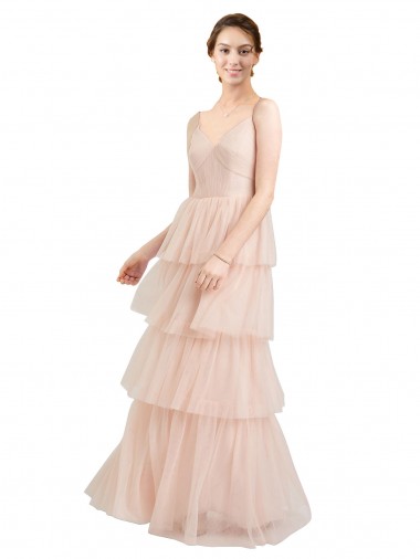 Pink V-Neck Sleeveless A-Line Semi Formal Evening Dress / Bridesmaid Dress Townsville