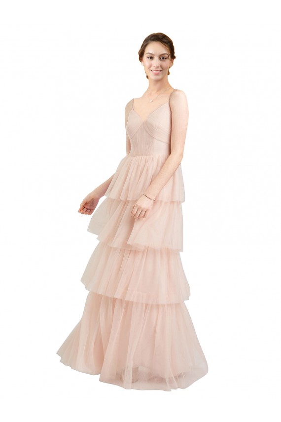 Pink V-Neck Sleeveless A-Line Semi Formal Evening Dress / Bridesmaid Dress Townsville
