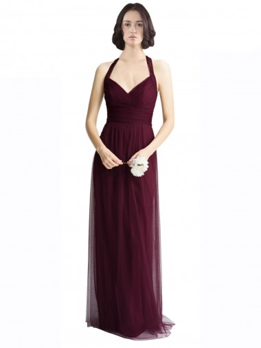 Red V-Neck Sleeveless Keyhole Back A-Line Bridesmaid Dress / Evening Dress Townsville