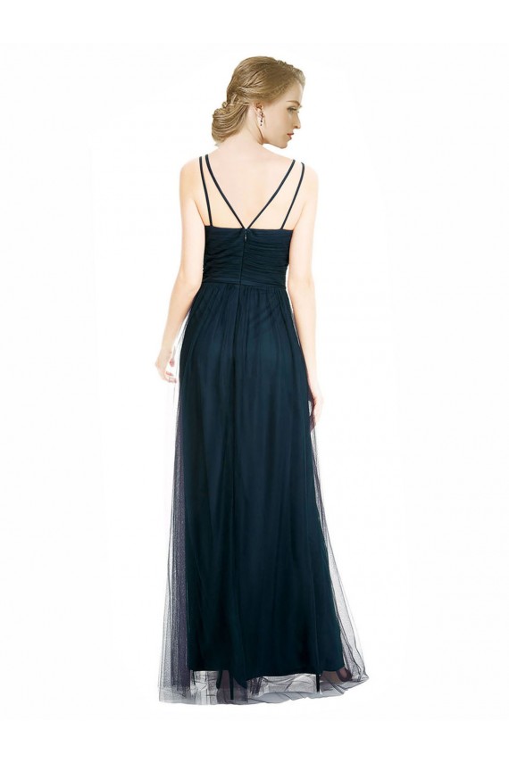 Blue V-Neck Sleeveless A-Line Bridesmaid Dress Townsville