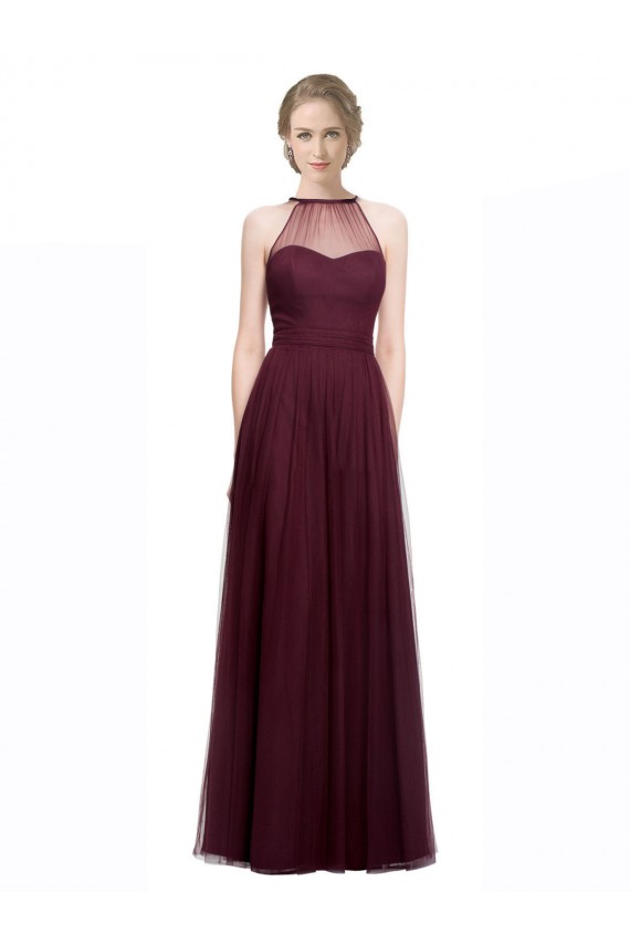 Red Sweetheart Sleeveless Tulle A-Line Bridesmaid Dress Townsville