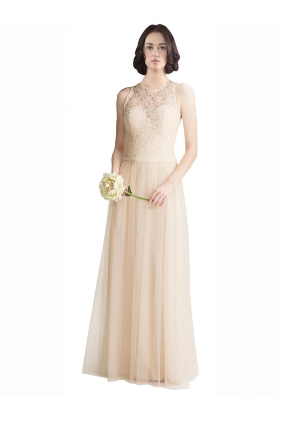 Ivory Illusion Neck Sleeveless A-Line Bridesmaid Dress Townsville