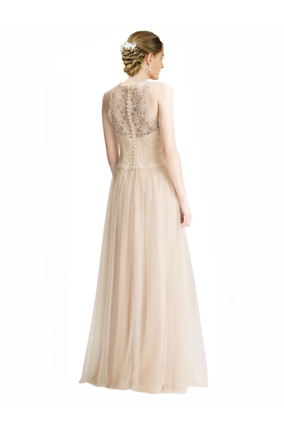 Ivory Illusion Neck Sleeveless A-Line Bridesmaid Dress Townsville