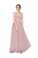Pink V-Neck Sleeveless V-Back A-Line Bridesmaid Dress Townsville