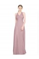 V-Neck Sleeveless Low Back A-Line Bridesmaid Gown Townsville