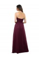 Burgundy Strapless Sleeveless Low Back A-Line Bridesmaid Dress Townsville