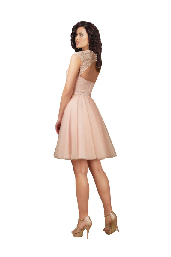 Sweetheart Cap Sleeves Keyhole Back A-Line Bridesmaid Dress Townsville