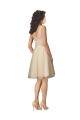 Champagne V-Neck Sleeveless V-Back Tulle & Lace A-Line Bridesmaid Dress Townsville
