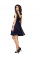 Dark Navy Bateau Neck Sleeveless V-Back A-Line Bridesmaid Dress Townsville