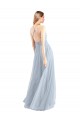 Light Sky Blue Halter Neck Sleeveless Open Back A-Line Bridesmaid Dress Townsville