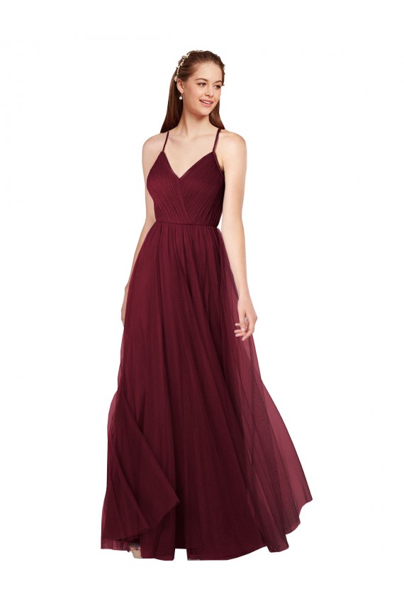 Burgundy Sweetheart Sleeveless Keyhole Back A-Line Bridesmaid Dress Townsville