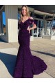 Plum Purple V-Neck Sleeveless Sheath Prom Dress / Evening Dress Townsville