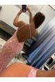 Pink One Shoulder Sleeveless Sheath Prom Dress Townsville