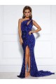 Royal Blue One Shoulder Sleeveless Mermaid Prom Dress / Evening Dress Townsville