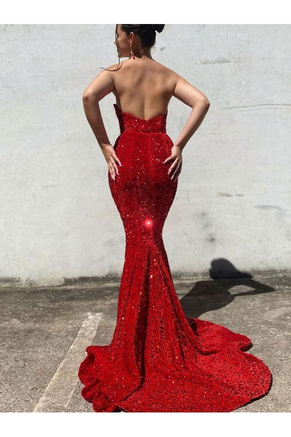 Burgundy Sweetheart Sleeveless Mermaid Prom Dress / Evening Gown Townsville