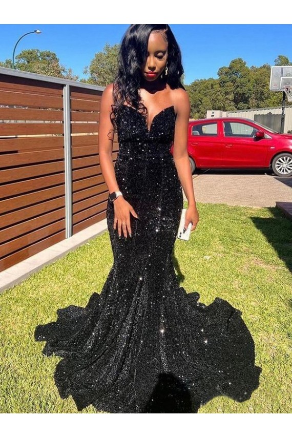 Black Sweetheart Sleeveless Mermaid Prom Dress Townsville