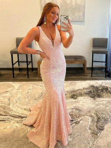 V-Neck Sleeveless Sheath Evening Dress Townsville