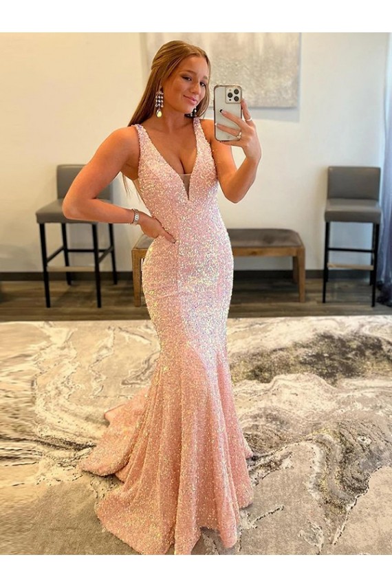 V-Neck Sleeveless Sheath Evening Dress Townsville