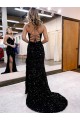 Royal Blue V-Neck Sleeveless Sheath Evening Dress Townsville