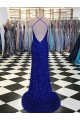 Royal Blue V-Neck Sleeveless Sheath Prom Dress / Evening Gown Townsville