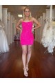 Fuchsia Spaghetti Straps Sleeveless Sheath Prom Dress Townsville