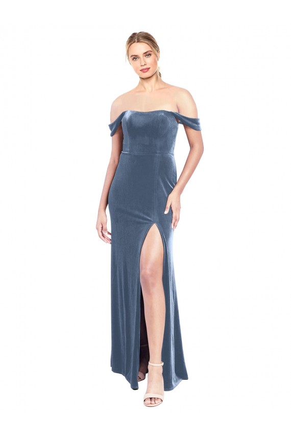 Dusty Blue Strapless Sleeveless A-Line Prom Dress / Bridesmaid Dress Townsville