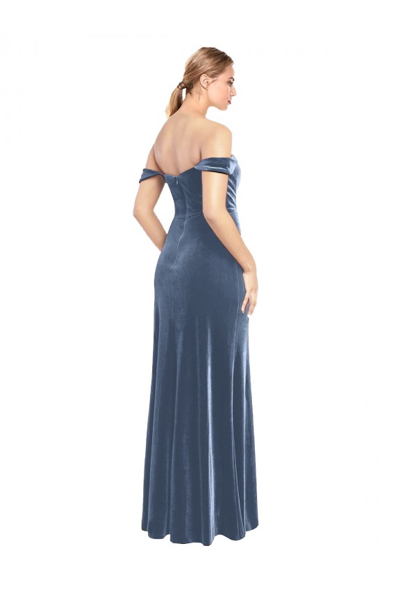 Dusty Blue Strapless Sleeveless A-Line Prom Dress / Bridesmaid Dress Townsville