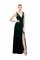 Dark Green V-Neck Sleeveless V-Back A-Line Black Tie Evening Dress / Prom Dress / Bridesmaid Dress Townsville