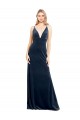 Dark Navy V-Neck Sleeveless V-Back A-Line Prom Dress / Bridesmaid Dress Townsville