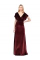 Burgundy V-Neck Flutter Sleeves V-Back A-Line Prom Dress / Bridesmaid Dress Townsville