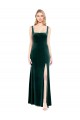 Dark Green Square Neck Sleeveless A-Line Prom Dress / Bridesmaid Dress Townsville
