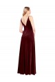 Burgundy V-Neck Sleeveless V-Back A-Line Black Tie Prom Dress / Bridesmaid Dress Townsville