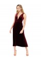 Burgundy V-Neck Sleeveless V-Back A-Line Prom Dress / Bridesmaid Dress Townsville
