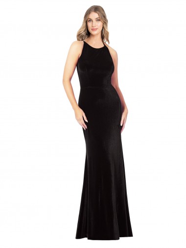 Black Jewel Neck Sleeveless Open Back Sheath Formal Evening Gown / Prom Dress / Bridesmaid Dress Townsville