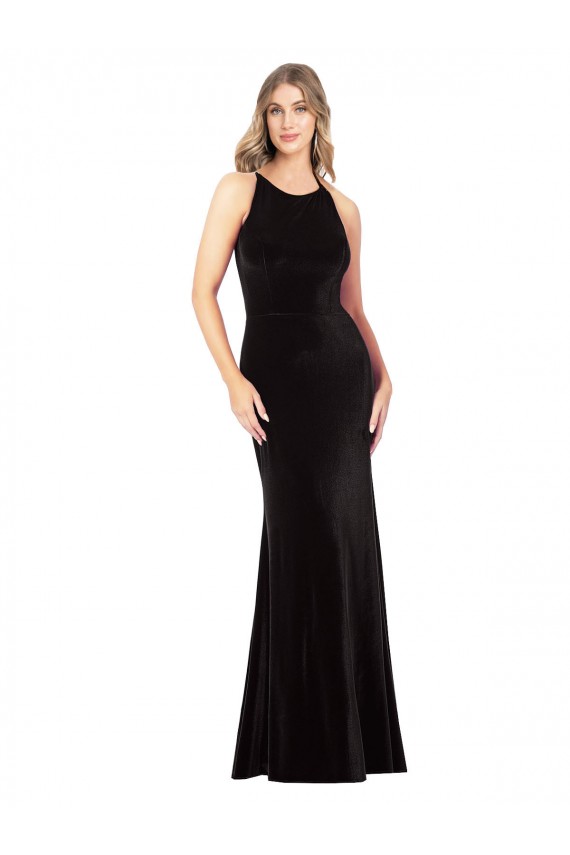 Black Jewel Neck Sleeveless Open Back Sheath Formal Evening Gown / Prom Dress / Bridesmaid Dress Townsville