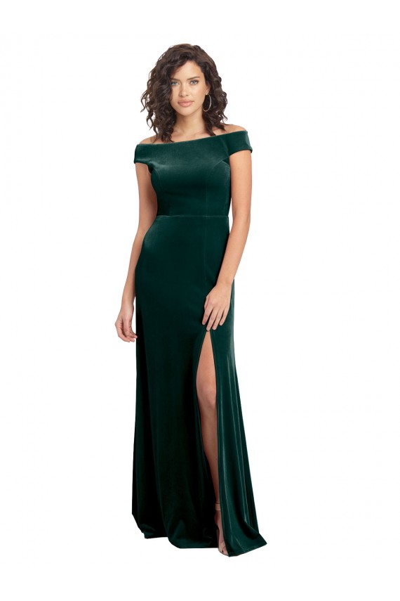 Dark Green Square Neck Cap Sleeves A-Line Formal Evening Gown / Prom Dress / Bridesmaid Dress Townsville