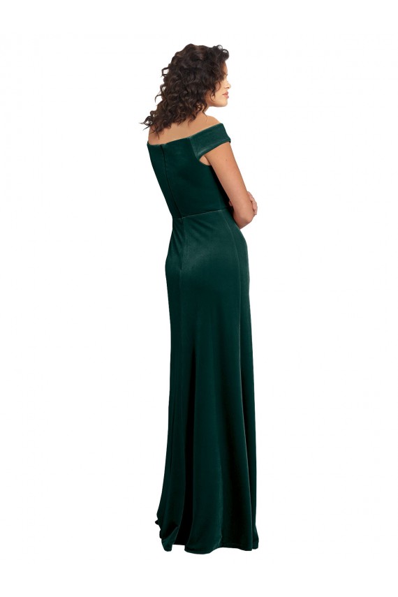 Dark Green Square Neck Cap Sleeves A-Line Formal Evening Gown / Prom Dress / Bridesmaid Dress Townsville